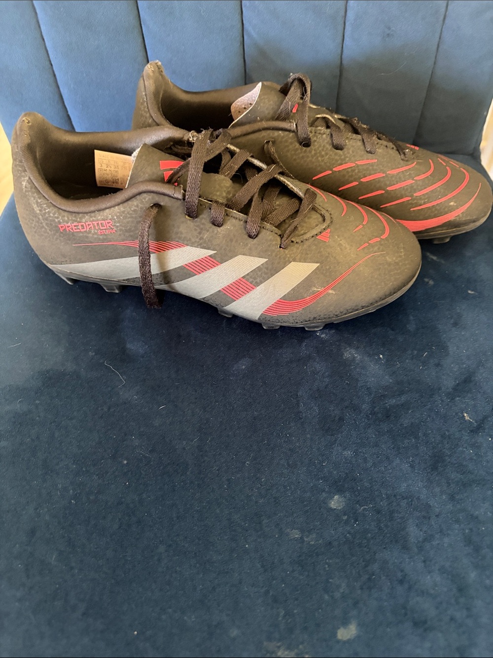 Predator Black and Red Athletic Soccer Cleats